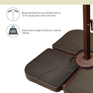 Island Umbrella 35-lb Base Weights - for 11-ft cross-arm umbrellas; four 35-lb sections, 140 lb total