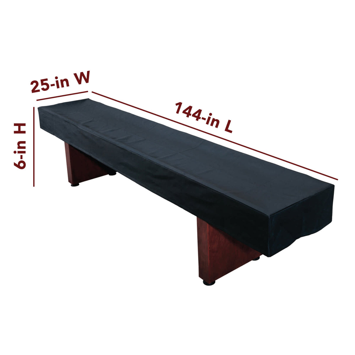 Hathaway Shuffleboard Table Cover, Black - 12-ft option: 144 x 25 in with a 6-in drop