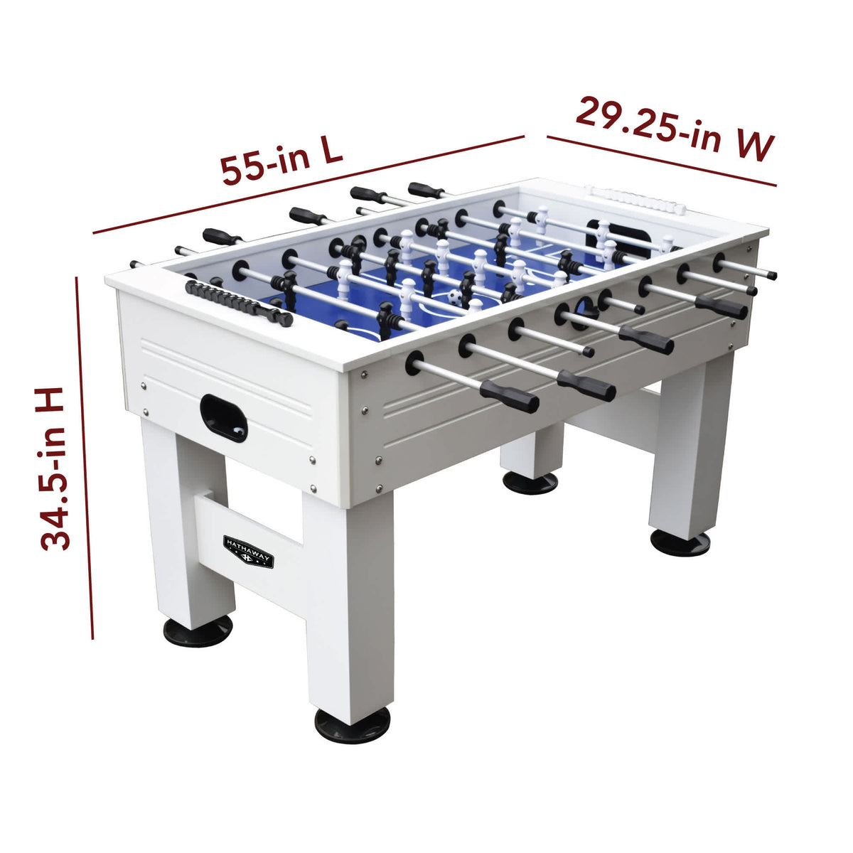 Hathaway Highlander 55-in Outdoor Foosball Table Game Room Table — dimension and specification diagram
