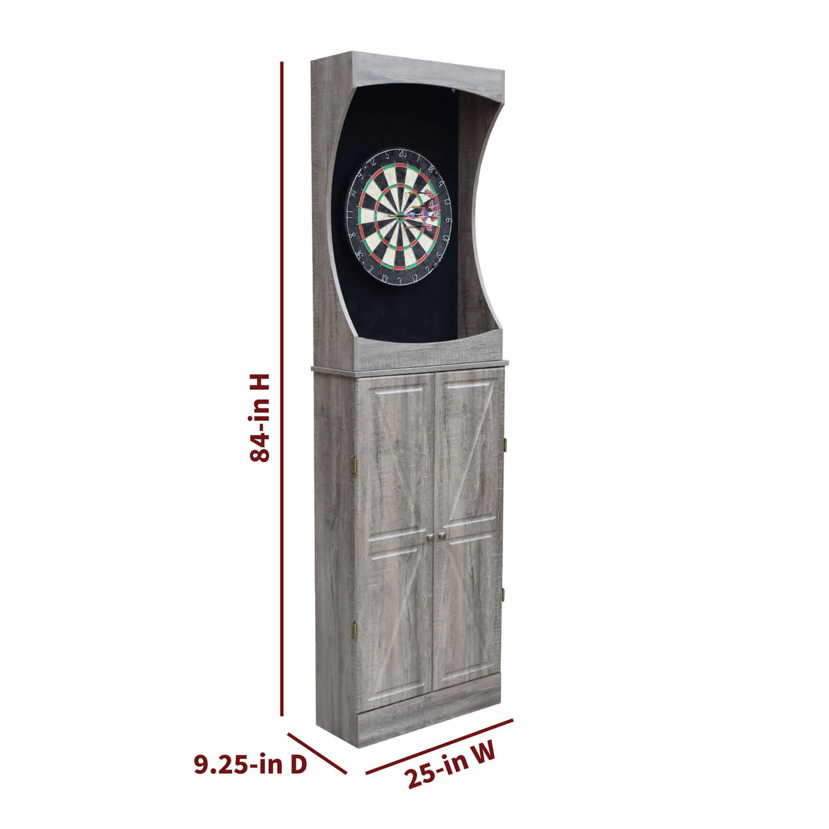 Hathaway Westwood Dartboard Cabinet - 84 in high, 25 in wide and 9.25 in deep