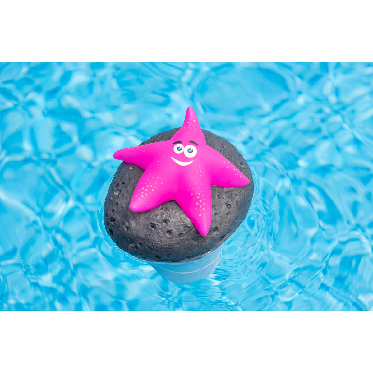 Blue Wave Starfish Character Chlorinator, Pink - dispenser floating on the pool surface