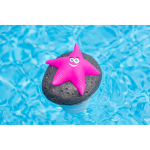 Blue Wave Starfish Character Chlorinator, Pink - dispenser floating on the pool surface