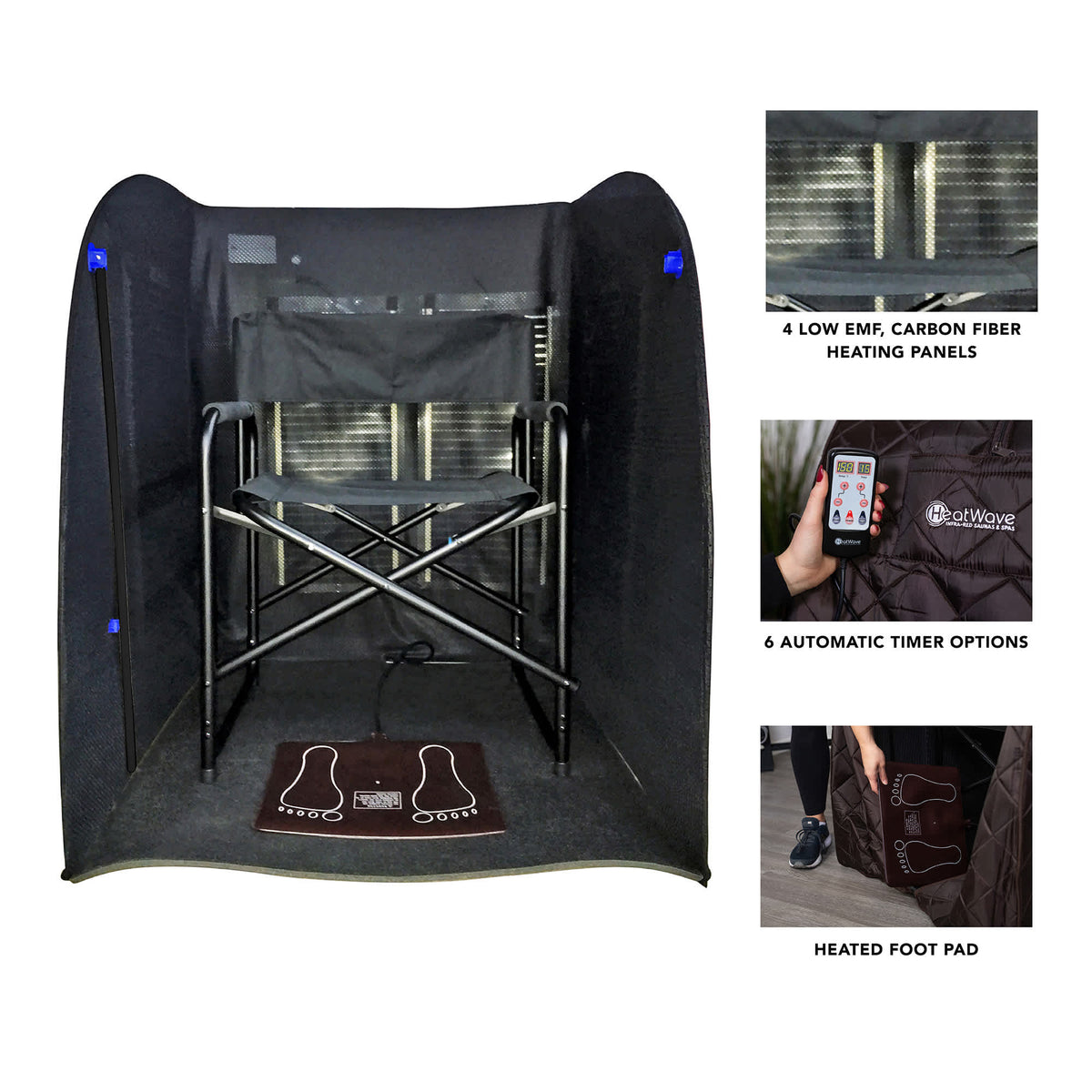 HeatWave Harmony Portable Sauna - four low-EMF carbon panels, six timer settings and heated foot pad