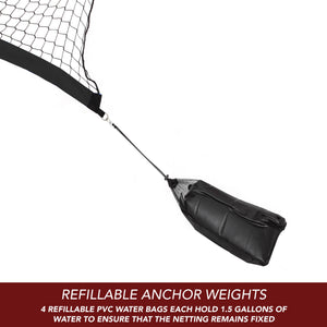 Hathaway Rebounder Basketball Return - four refillable PVC anchor bags, 1.5 gallons each