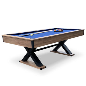 Hathaway Excalibur 7-ft Pool Table - Driftwood Finish with Blue Felt Game Room Table