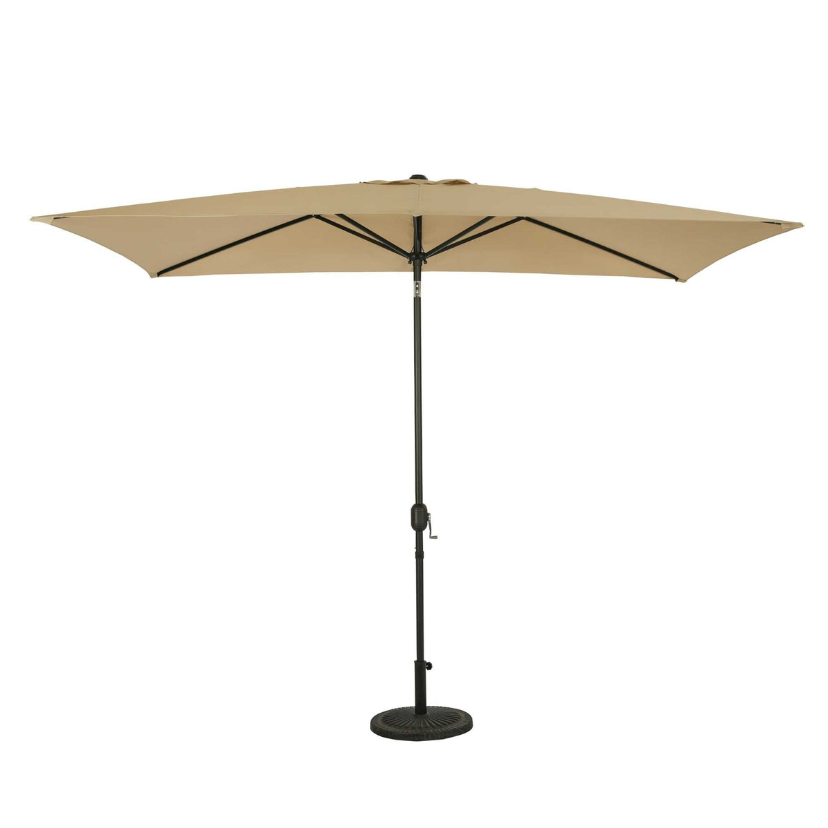 Island Umbrella Bimini 6.5-ft x 10-ft Rectangular Market Umbrella - Polyester Canopy Patio — Champagne / Polyester / Umbrella