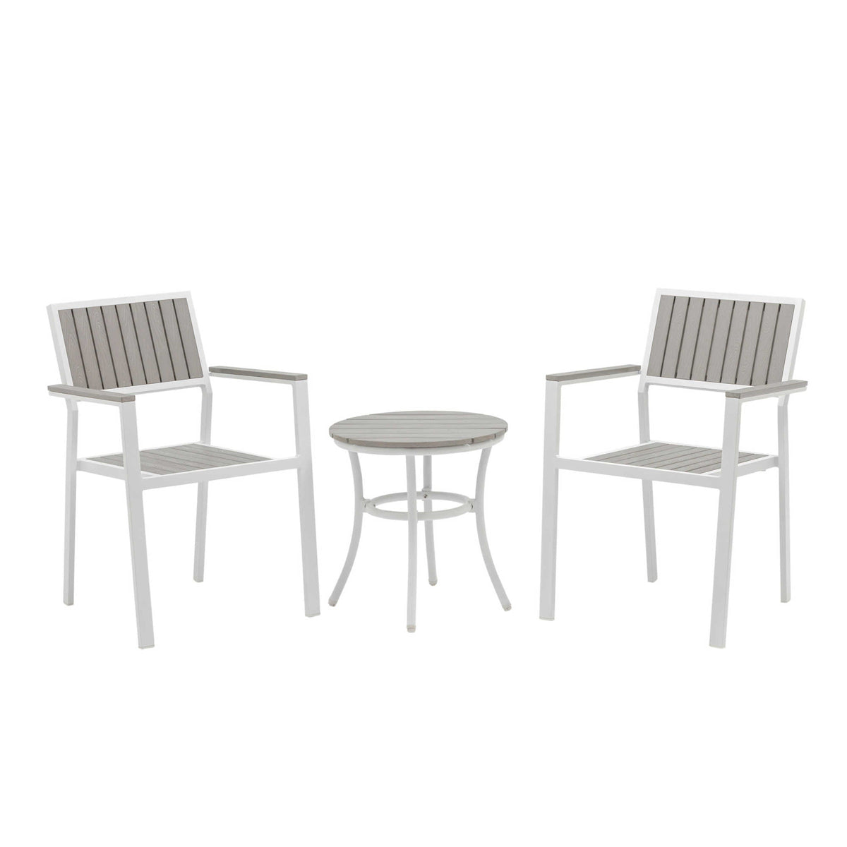 Island Retreat Ez-Care Tek-Wood 3-Piece Steel Patio Set Patio Furniture &amp; Umbrella