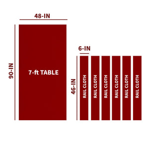 Championship Saturn II Billiard Cloth, Burgundy - 7-ft bed 90 x 48 in plus six 46 x 6 in rail strips
