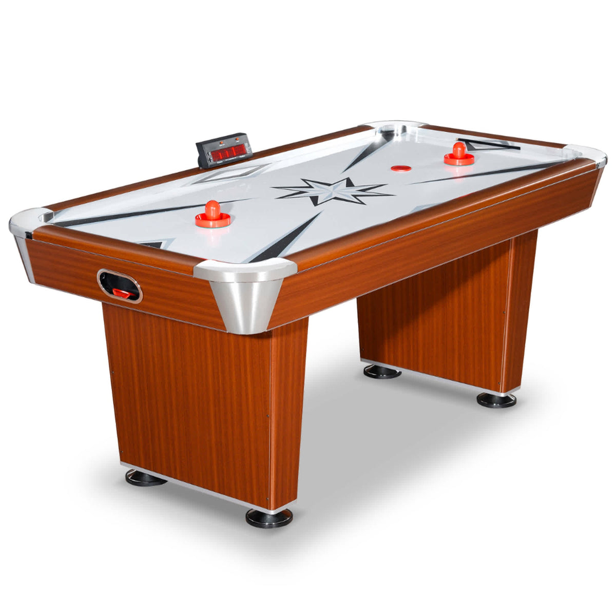 Hathaway Midtown 72-in Air Hockey Table with LED Scoring - Cherry Finish Game Room Table