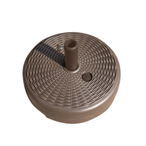 Island Umbrella Fillable Base - three-quarter view with the stem fitted and fill cap closed