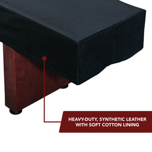 Hathaway Shuffleboard Table Cover, Black - synthetic leather outer with a soft cotton lining
