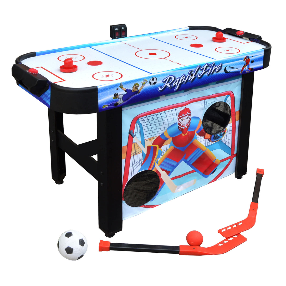 Hathaway Rapid Fire 42-in Air Hockey 3-in-1 Multi-Game Table Game Room Table