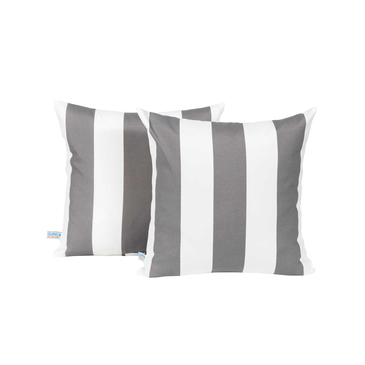 Island Retreat All-Weather Outdoor Throw Pillow - Set of 2 Patio — Slate Grey and White Stripe / Outdoor Throw Pillow