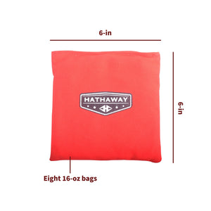 Hathaway Regulation Cornhole Bag Set - eight 16-oz bags measuring 6 x 6 in each