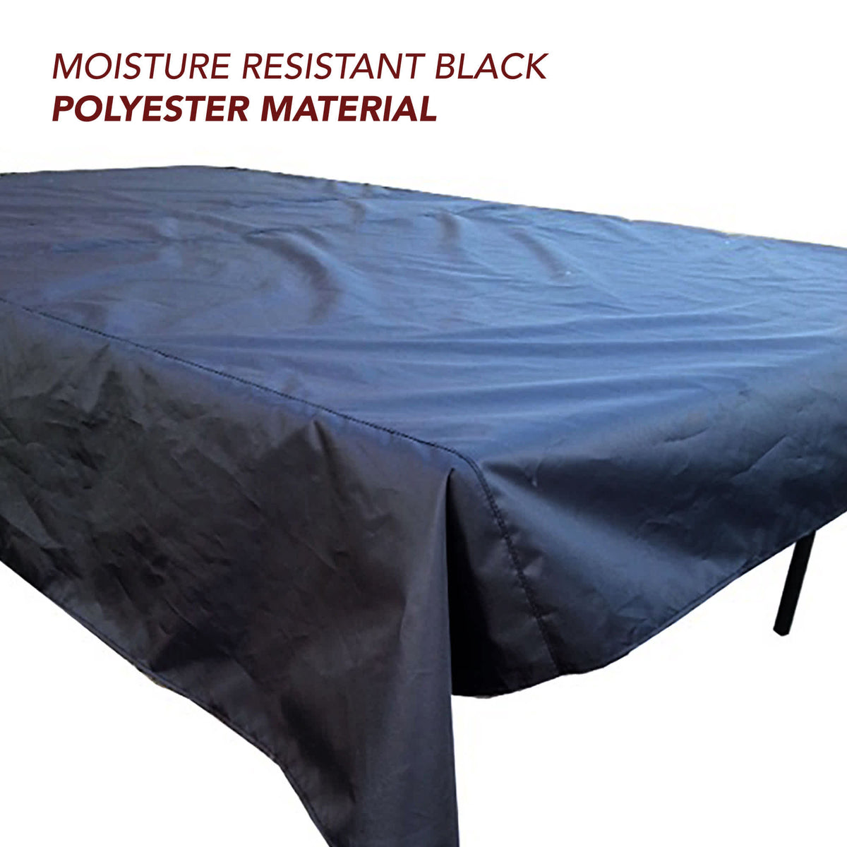 Hathaway Table Tennis Table Cover - moisture-resistant black polyester draped over the table