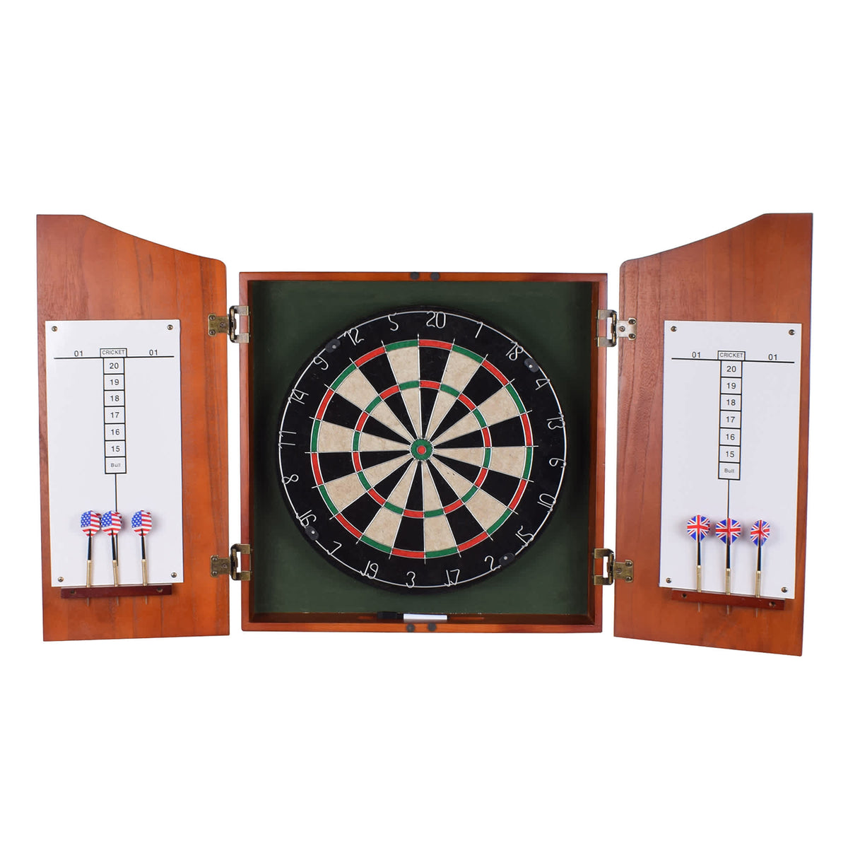 Hathaway Centerpoint Bristle Dartboard and Solid Wood Cabinet Game Room Table
