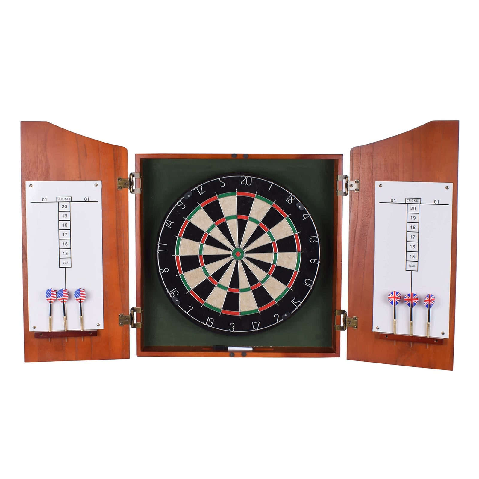Hathaway Centerpoint Bristle Dartboard and Solid Wood Cabinet Game Room Table