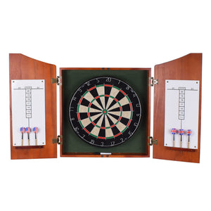 Hathaway Centerpoint Bristle Dartboard and Solid Wood Cabinet Game Room Table