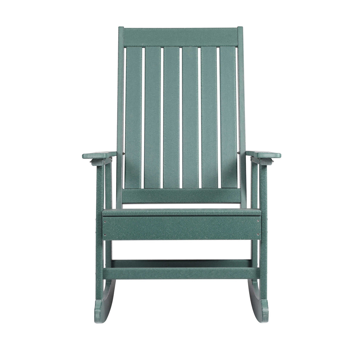 Island Retreat Ez-Care Tek-Wood Adirondack Rocker Patio Furniture &amp; Umbrella — Hunter Green / Adirondack Rocking Chair