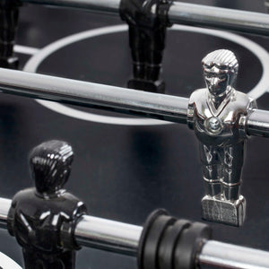 Hathaway Millennium Foosball Table - chrome and black player figures pinned on their rods