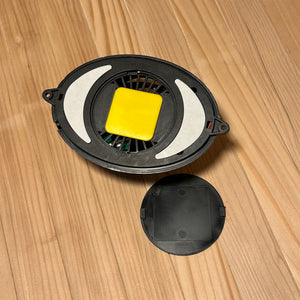 HeatWave Sauna Fragrance Pad - yellow pad seated in the oxygen ioniser housing with its cover