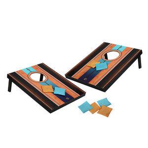 Hathaway Triple Play Toss Set - the two cornhole boards set up with eight bean bags