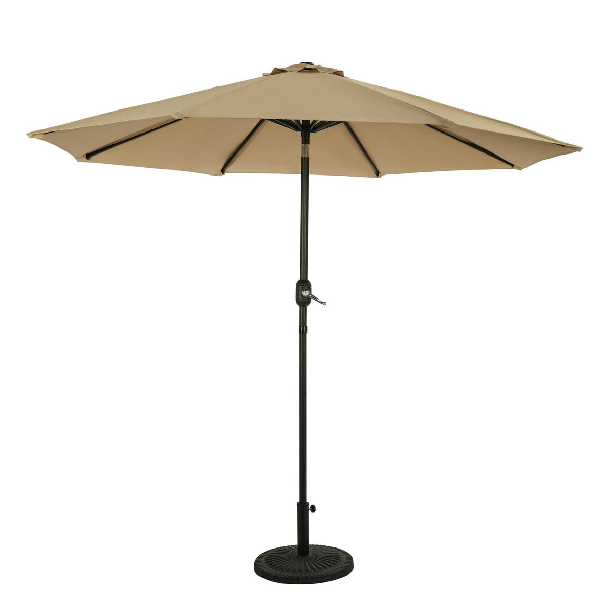 Island Umbrella Mirage 9-ft Octagonal Auto-Tilt Market Umbrella - Breez-Tex Canopy Patio — Champagne / Breez-Tex / Umbrella