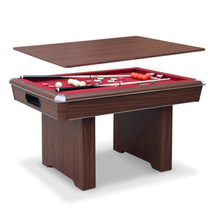 Hathaway Renegade II 54-in Bumper Pool Table - Walnut Finish with Red Felt Game Room Table