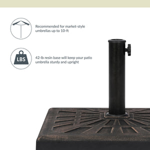Island Umbrella 42-lb Square Base - suits market-style umbrellas up to 10 ft; 42-lb resin base