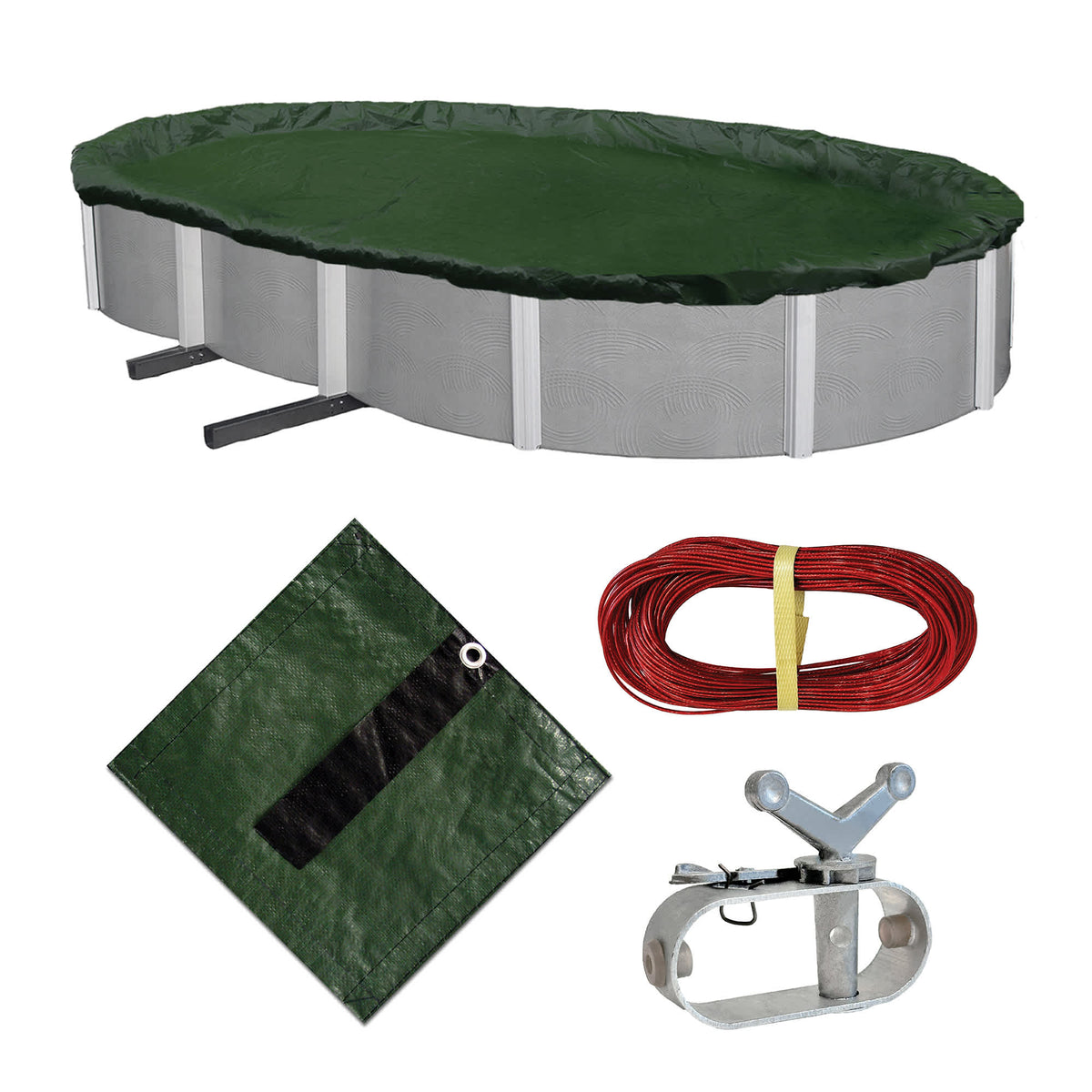 Arctic Armor 12-Year Above Ground Pool Winter Cover Pool Cover — Oval / 12-ft x 20-ft