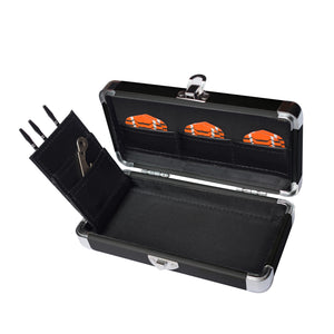 Hathaway Spartan Soft Tip Darts - case open with spare flights, points and the shaft tool