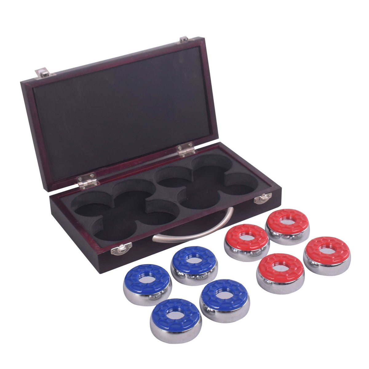 Hathaway Shuffleboard Pucks with Case - Set of 8 Game Room Table