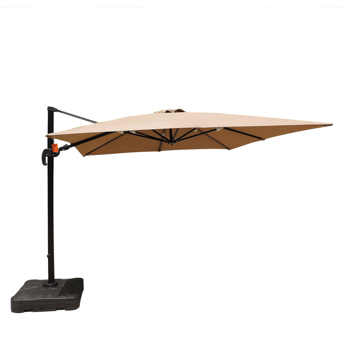 Island Umbrella Santorini 10-ft Square Cantilever Umbrella in Sunbrella Acrylic Patio — shown from the opposite side (1)