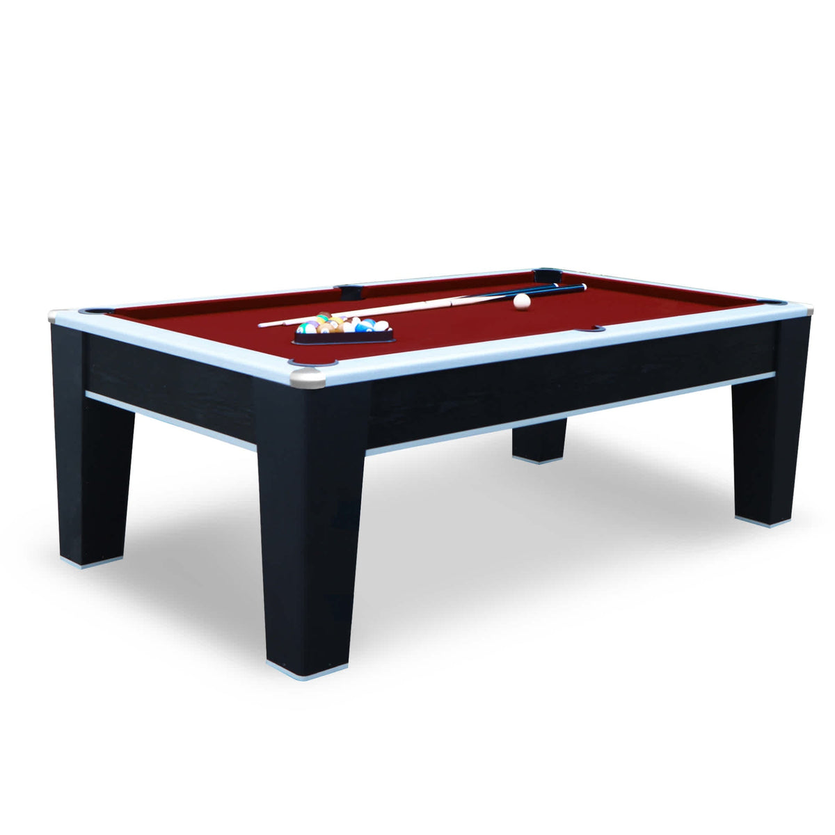 Hathaway Mirage 90-in Pool Table - Black and Silver with Dark Red Felt Game Room Table