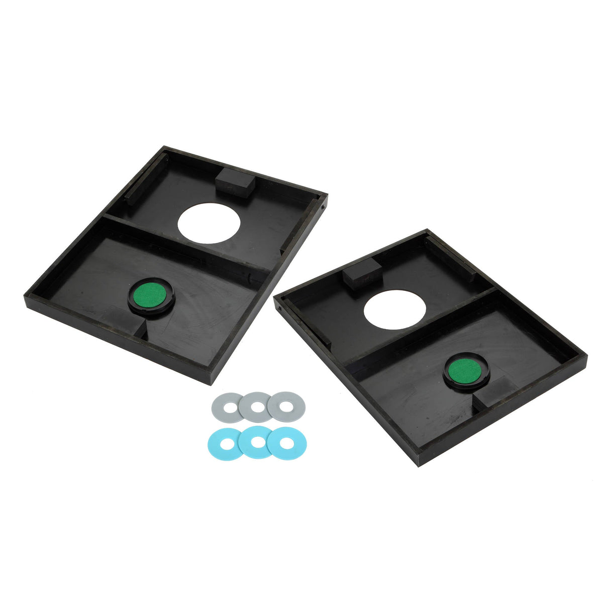 Hathaway Triple Play Toss Set - washer boxes from above with the green target cups and washers