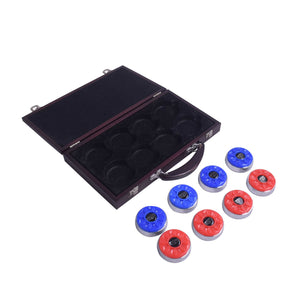 Hathaway Shuffleboard Pucks with Case - Pro Series - Set of 8 Game Room Table