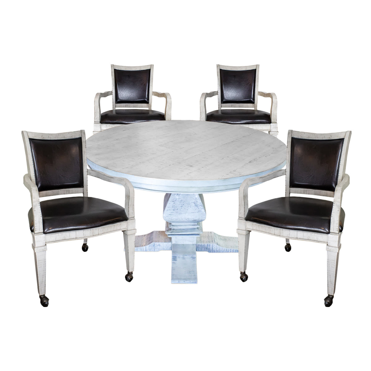 Hathaway Montecito 48-in Poker Table and Dining Top with 4 Arm Chairs Game Room Table