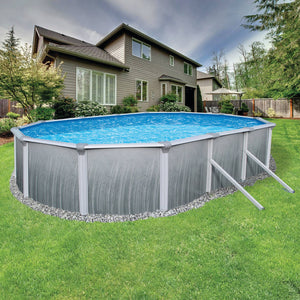 Blue Wave Martinique Oval Pool ONLY Above Ground Pool — shown in use