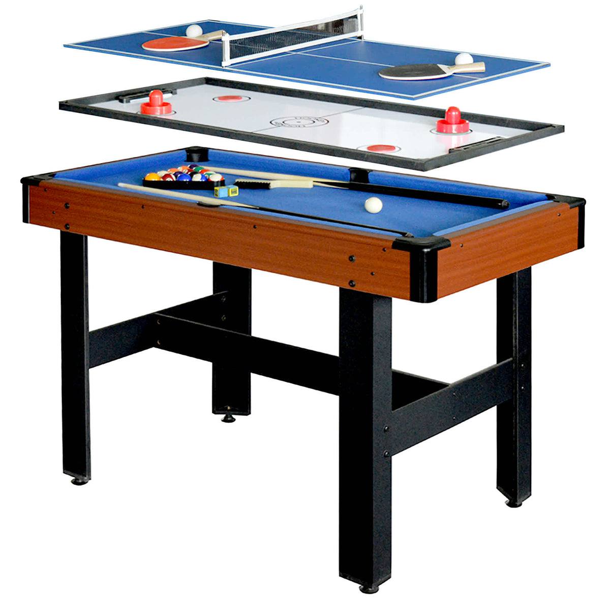 Hathaway Triad 48-in Pool Table 3-in-1 Multi-Game Game Room Table
