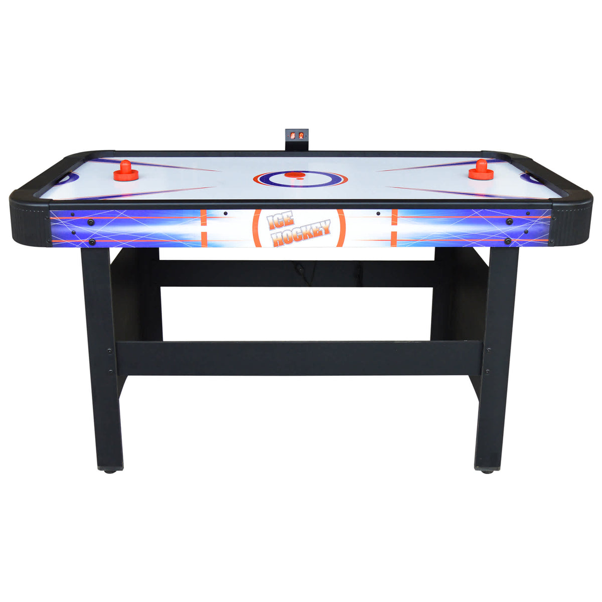 Hathaway Patriot Air Hockey Table - full table from the side with the LED scorer on the rail