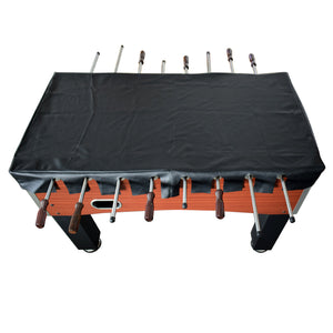 Hathaway 56-in Foosball Table Cover - cover seen from above on a cherry-finish table