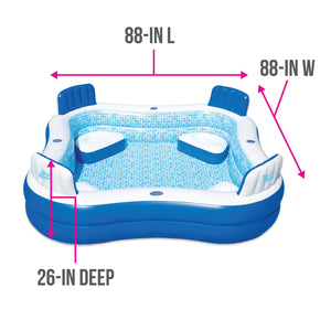 Blue Wave Premier Inflatable Pool - dimensions: 88 in long, 88 in wide and 26 in deep