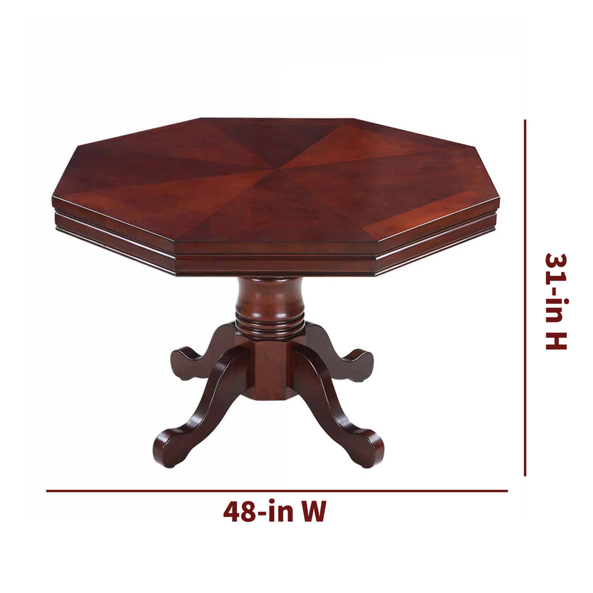 Hathaway Kingston Poker Table Set, Walnut - 48 in across the top and 31 in high