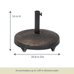 Island Umbrella 50-lb Wheeled Base - 20.8 in across and 14 in high; takes 1.89-in poles