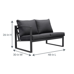 Island Retreat Monaco Contemporary Outdoor Sectional - Slate Grey Patio Furniture — dimension and specification diagram