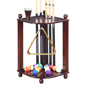 Hathaway Regent 28-in Corner Floor Billiard Cue Rack Game Room Table — Mahogany