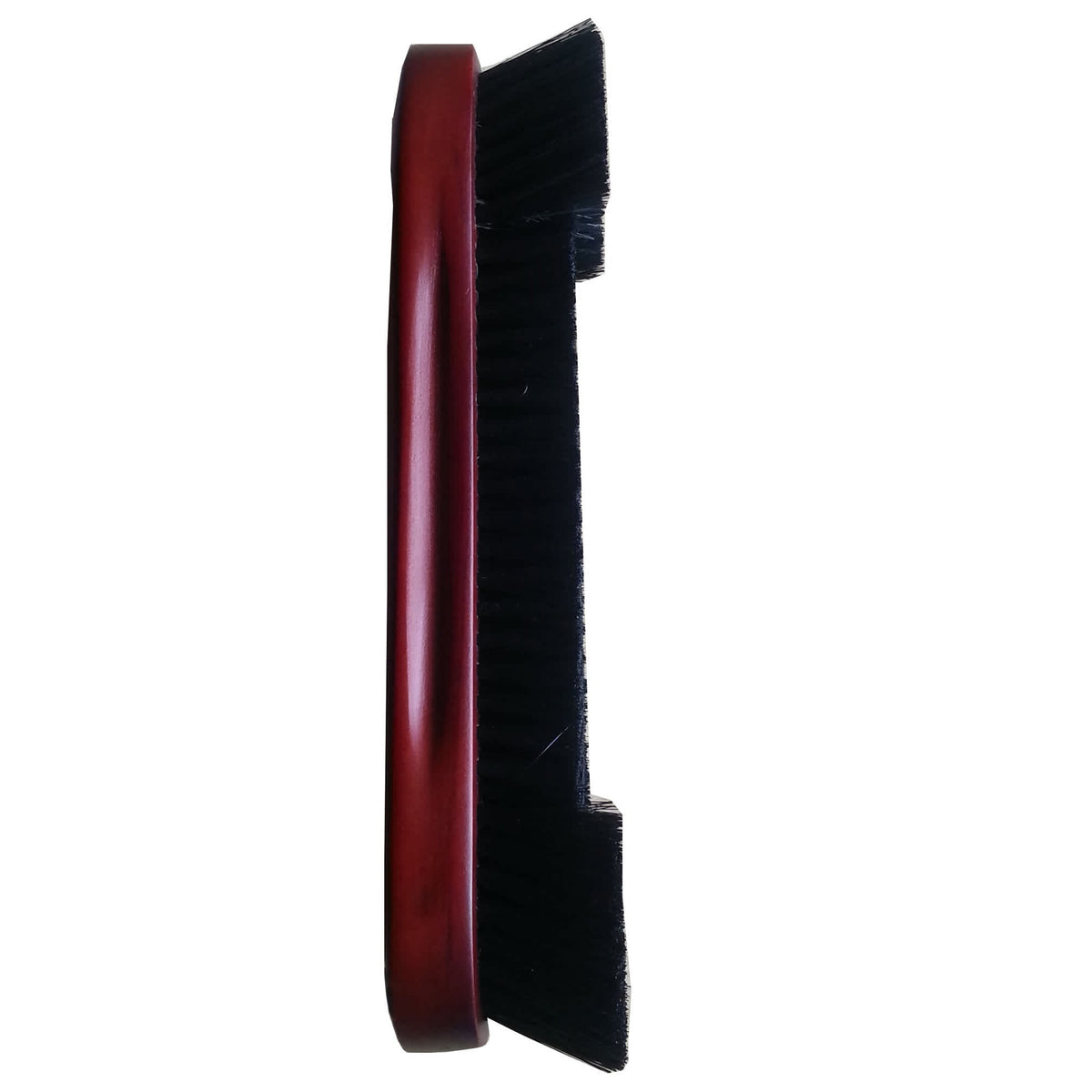 Hathaway Billiard Table Brush - edge profile showing the mahogany-finish back and bristle depth
