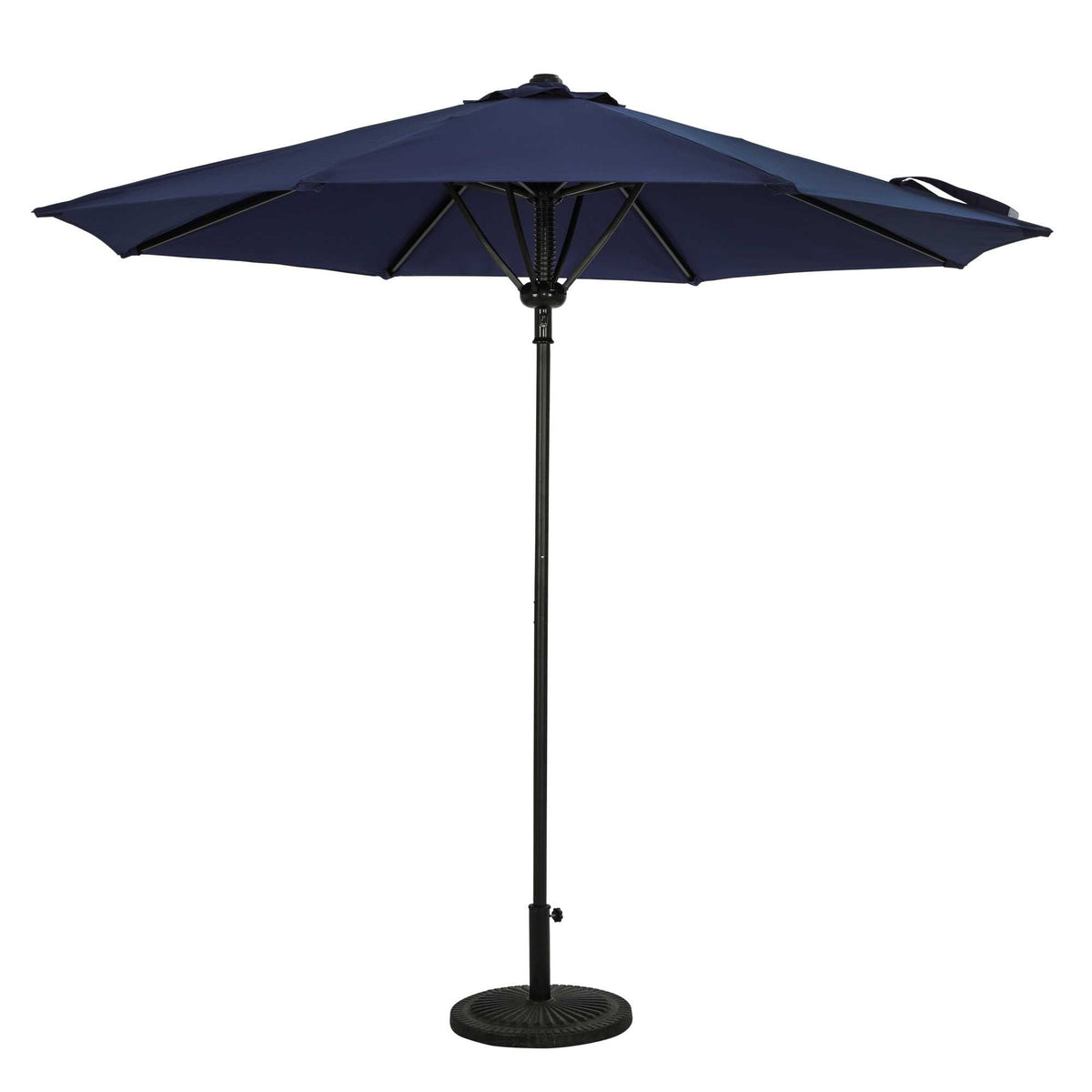 Island Umbrella Cabo Octagonal Market Umbrella - navy blue Breez-Tex canopy on a black pole