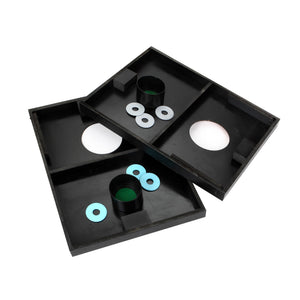 Hathaway Triple Play Toss Set - the two washer toss boxes with their cups and six washers