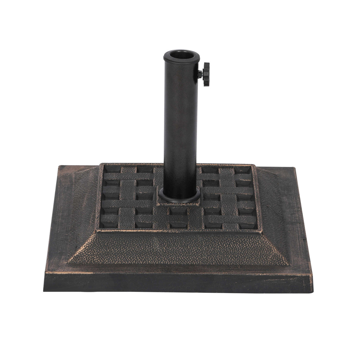 Island Umbrella 26-lb All-Weather Outdoor Square Resin Umbrella Base - Bronze Patio Furniture &amp; Umbrella